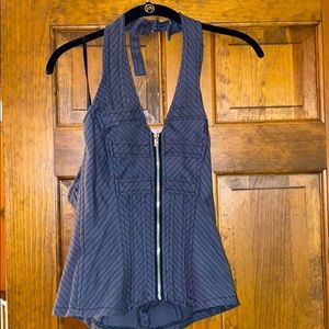 Versatile dark grey zip up vest top